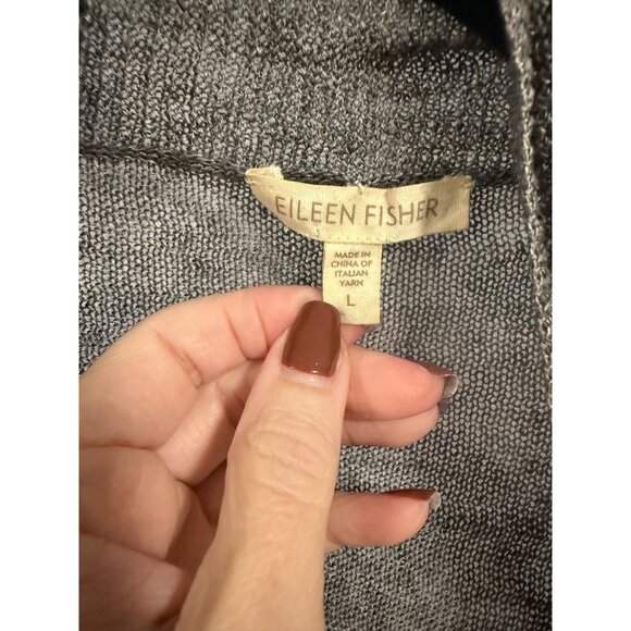 Eileen Fisher Lightweight Linen Cardigan Size L - Picture 2 of 9